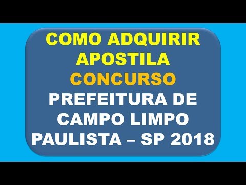 Baixar Apostila Concurso Prefeitura Campo Limpo Paulista - SP 2018