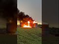 Lightning strike sparks tank battery fire in Union City, Oklahoma