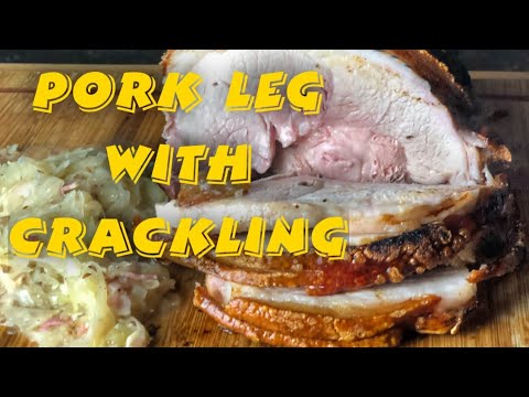 Pork leg cooked on the Kamado Joe Joetisserie