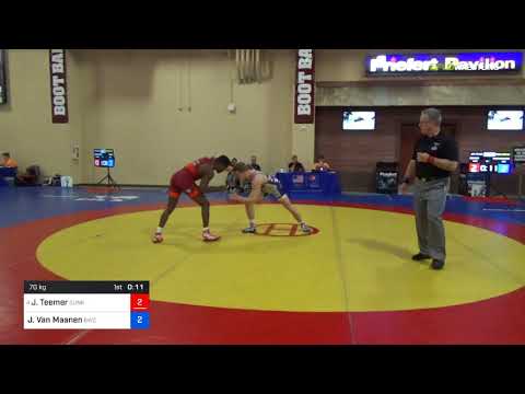 2018 Marine Corps US Open/UWW Junior Freestyle 70 Con Semis - Jacori Teemer (Sunk) Vs. Jaden Van M