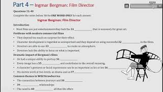 IELTS listening actual test Part 4: Ingmar Bergman: Film Director (answer+ transcript)