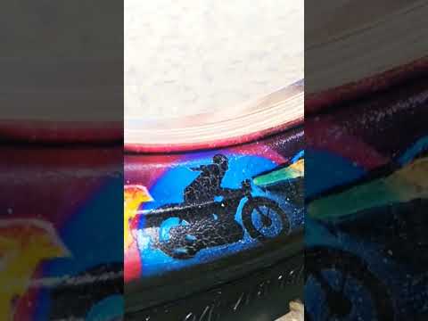 Graffiti on byke ring.#FZ lovers #50cent #kolkata #Mr.moto custom #yamaha #graffiti