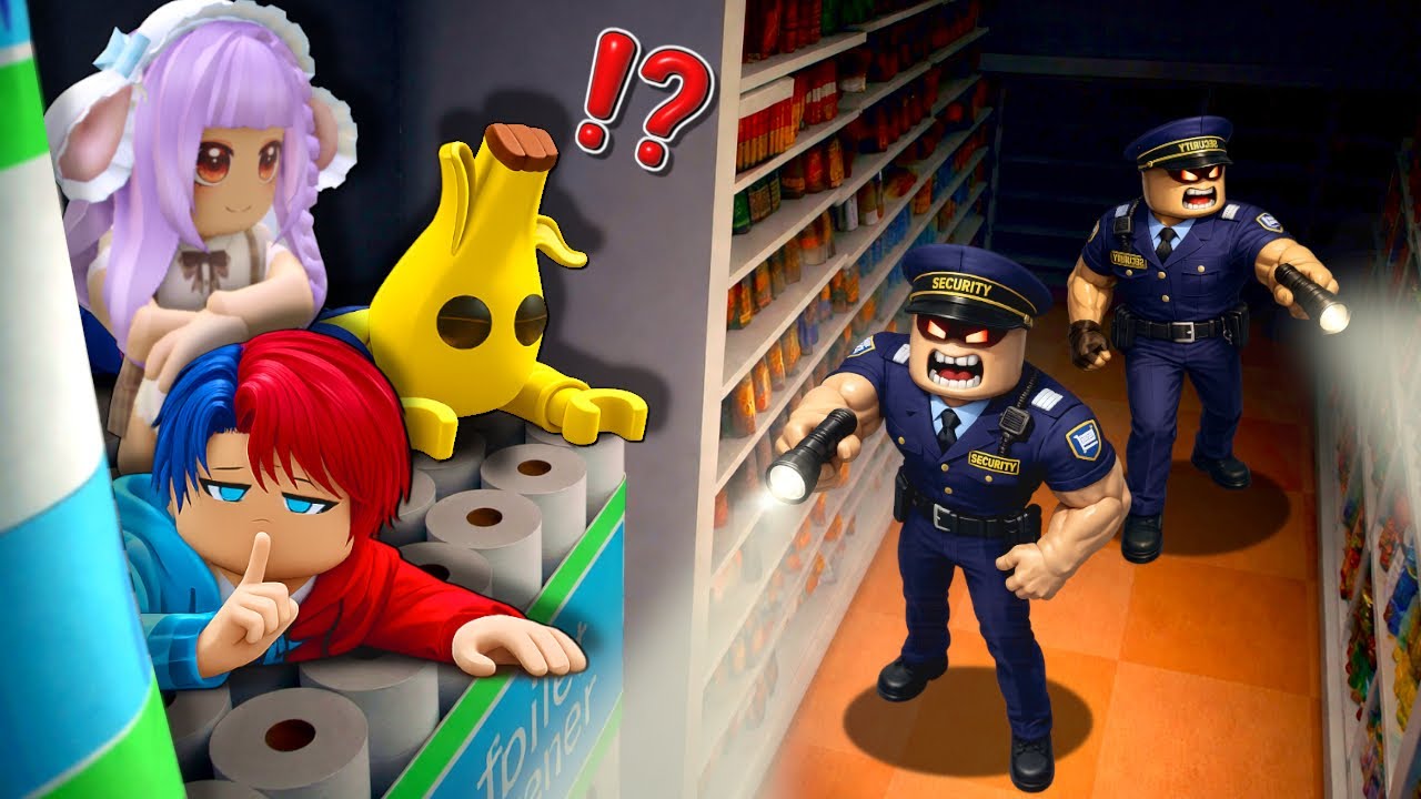 【深夜に怖くなる…⁉️😨】夜のショッピングモールに閉じ込められるロブロックス汗【ROBLOX】ぽっぴんず