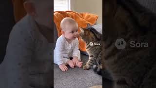 Download lagu Baby lucu belajar ngomong sama kucing#catshorts #kucinglucu #viralvideo mp3