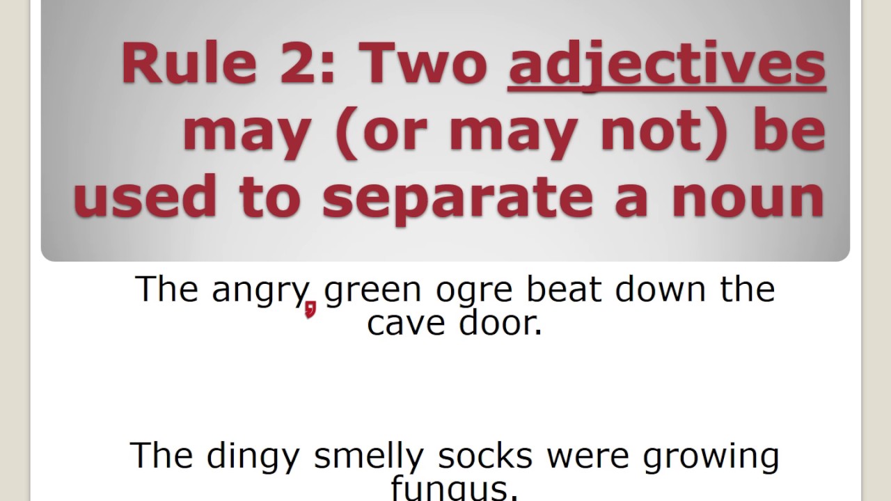 Rules of the Comma Powerpoint Presentation