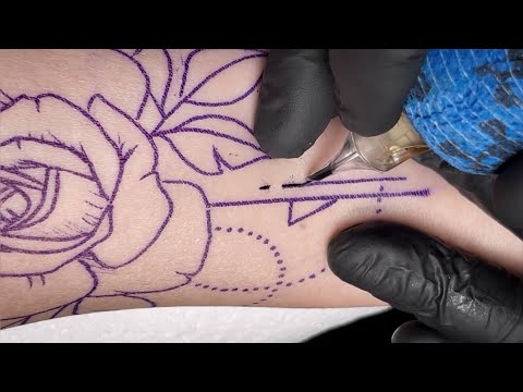 Rose tattoo | Real time tattooing