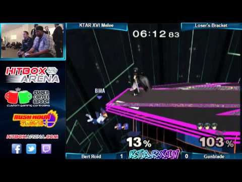 KTAR 14 Melee Singles BERT Roid (Falco) vs Gunblade (Ganondorf, Marth) Loser's Quarters