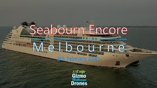 MV Seabourn Encore Luxury Cruise Ship on a Bush Fire "Golden" Morning by Drone