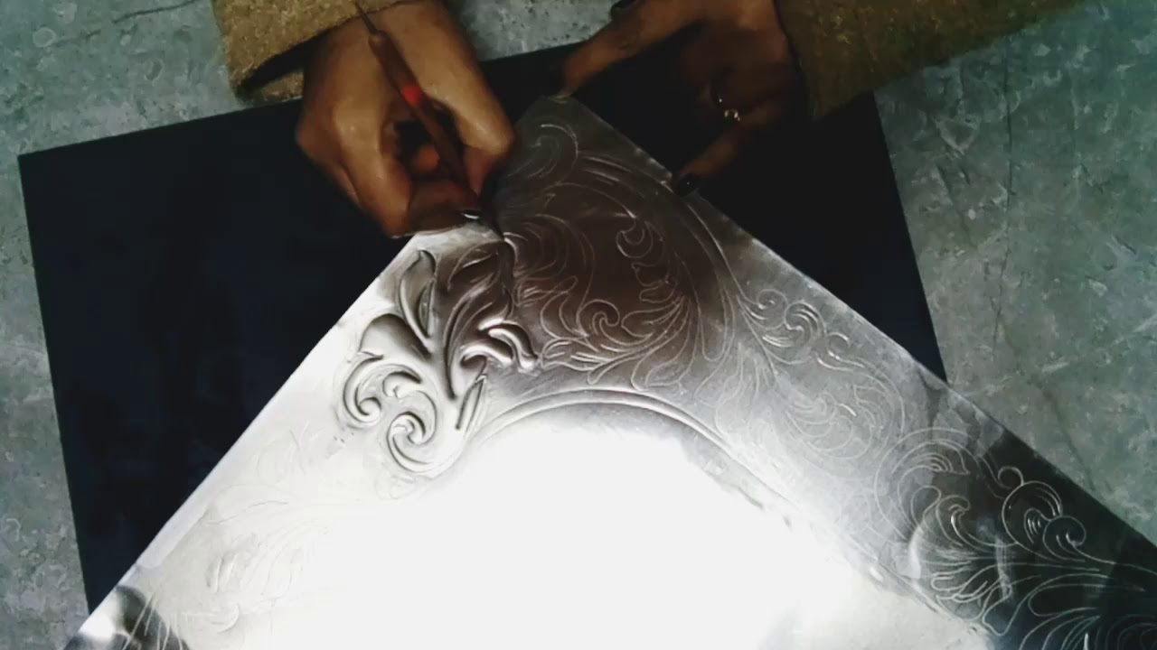 Pewter embossed mirror - Part 2