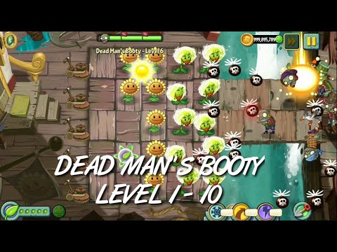 Plants vs Zombies 2 - Pirate Seas | Endless Zone All Max Level Plants Test Level 1 - 10