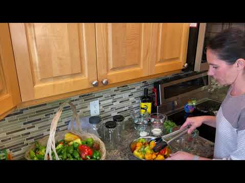 Marinating Mini Sweet Peppers