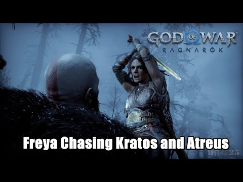 Freya Chasing Kratos and Atreus Full Fight | God Of War Ragnarok