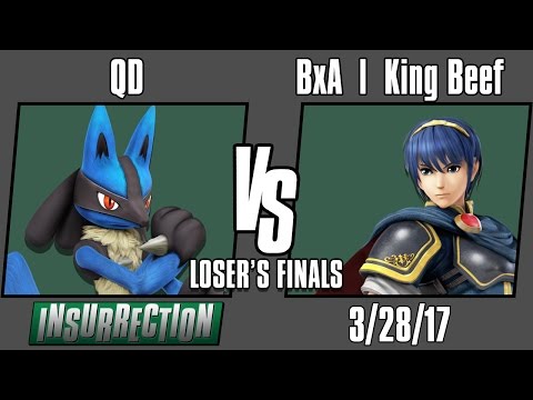 Insurrection XI! QD (Lucario) vs BxA King Beef (Marth/ROB) Losers Finals