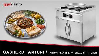 Gasherd Tantuni - 24 kW - 1 Brenner - inkl. Tantuni Pfanne & Unterbau mit 2 Türen