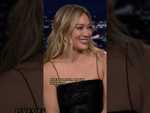 #HilaryDuff addresses that viral photoshoot where she posed with orange peels 😭 #FallonTonight