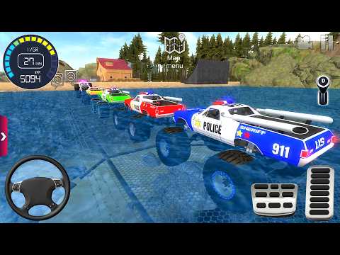 Impossible Car Mega Stunts Ramp Simulator #1 - US Police Monster Truck Driving 3D - Android gameplay