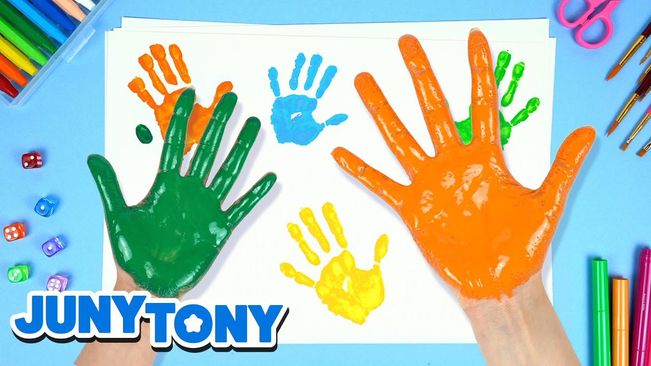 Fun with Handprints | Finger Painting for Kids | Art Play | Preschool Songs | JunyTony