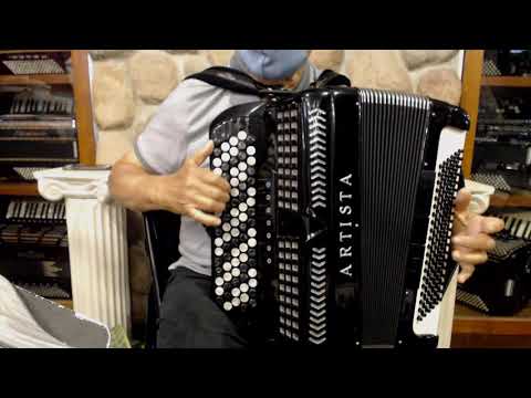 3813 - Black Artista Chromatic Button Accordion C System LMM 87 120 $1999