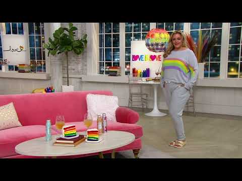 Peace Love World Pride Comfy Knit Jogger Pants on QVC