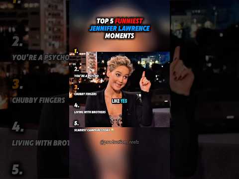 Top 5 funniest Jennifer Lawrence moments 😂|| #ranking #funny #shorts #jenniferlawrence #comedy