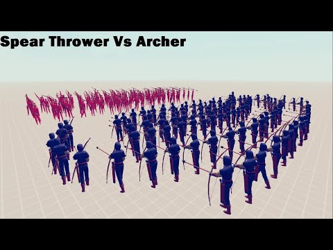 TABS 100v100 Spear Thrower Vs Archer - Totally Accurate Battle Simulator