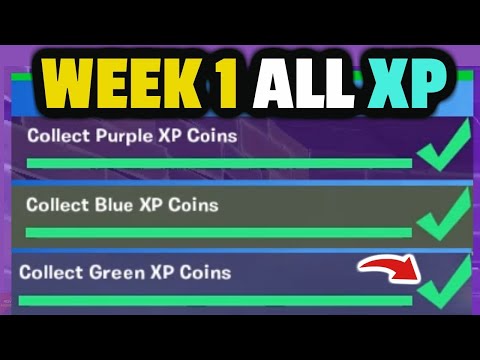 Fortnite All Week 1 XP Coins Location Guide(Purple, Blue, and Green)- Chapter 2 Season 4