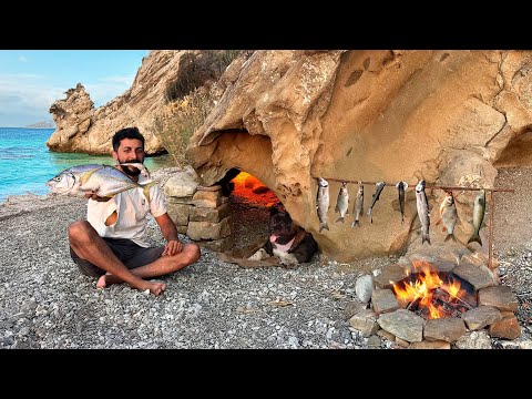 3 TAGE Solo-Überleben (KEIN ESSEN, KEIN WASSER, KEIN UNTERKUNFT) Fangen und Kochen, ANGELN Bushcraft