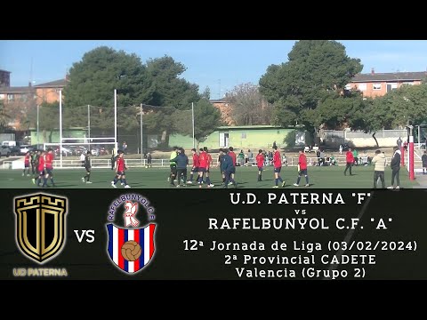 Jornada 12 - Liga CADETE 23/24 - U.D. Paterna "F" - Rafelbunyol C.F. "A" - 03/02/2024