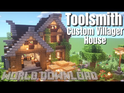 Minecraft Custom Villager Houses | How to Make a Toolsmith's house (World Download & Schematic) 2020