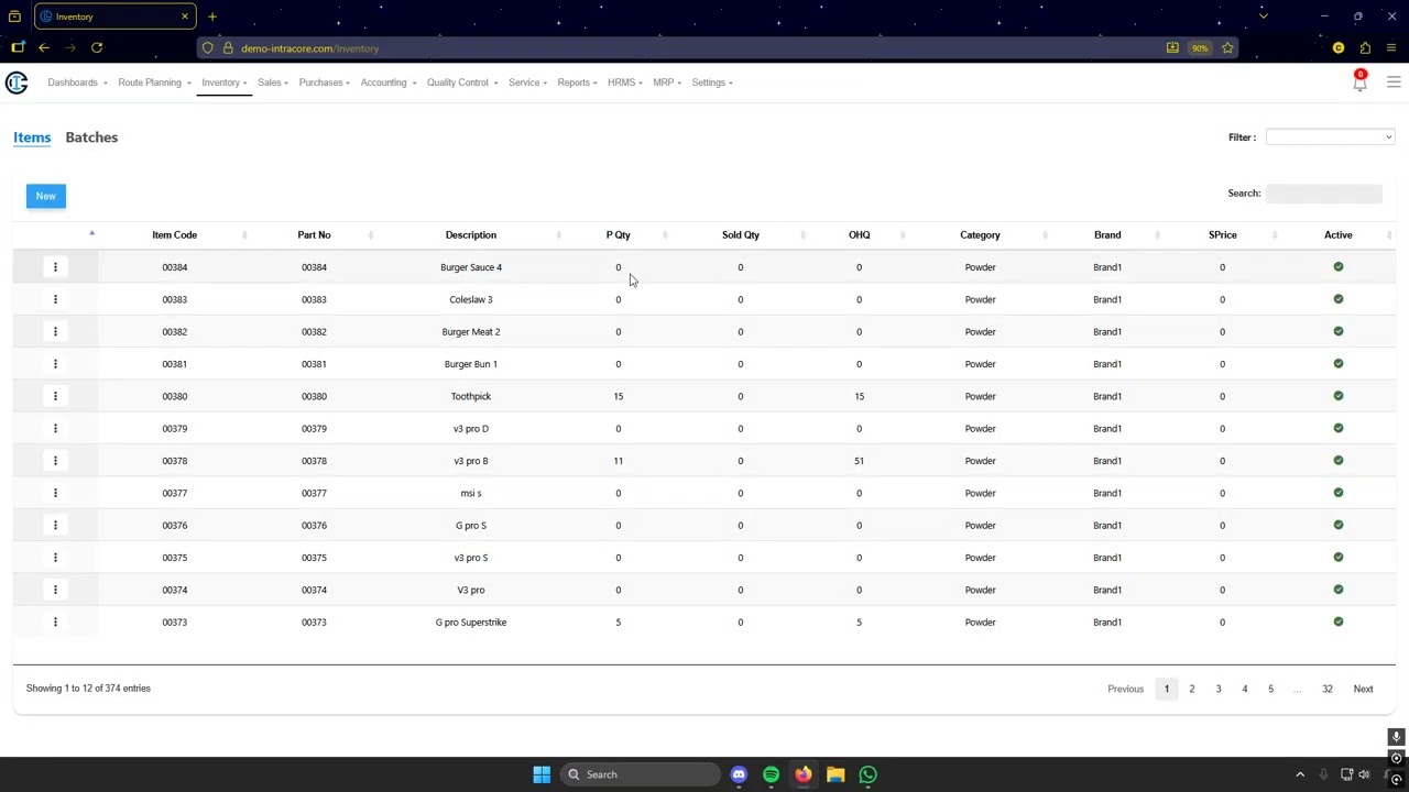 Recipe Management In IntraCore ERP