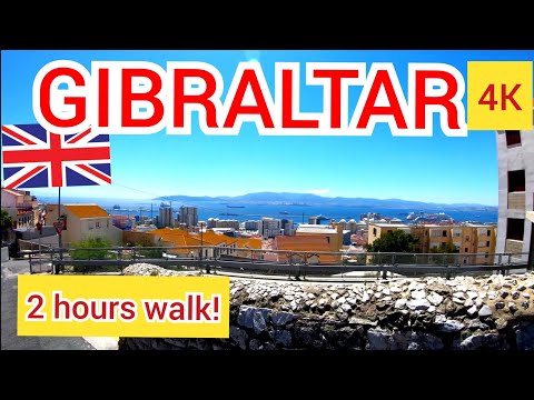 ⁴ᴷ GIBRALTAR walking tour, British overseas territory, United Kingdom 🇬🇧 4K