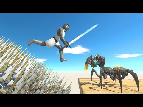 Long Jump Over Giant Rotor Full of Spikes - Animal Revolt Battle Simulator