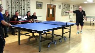 preview picture of video 'Wolds TT Triples Tournament Mike (Butterfly) v Nigel (Stiga) on 14 January 2014'