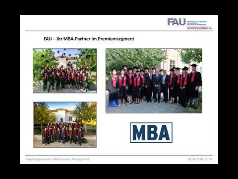 Teil III Berufsbegleitendes MBA-Programm der FAU Erlangen-Nürnberg Infoveranstaltung 2020