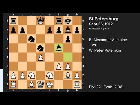 How does the Knight move? - Peter Potemkin vs Alexander Alekhine (St Petersburg 1912)