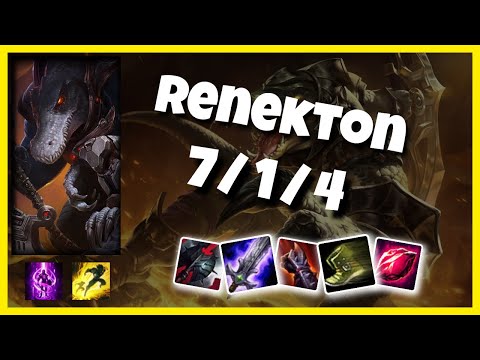 Korean Challenger Renekton Top (7/1/4) Gameplay Replay - Patch 10.18