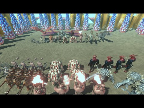 Fantasy + Infernal vs x4Every faction-Animal Revolt Battle Simulator
