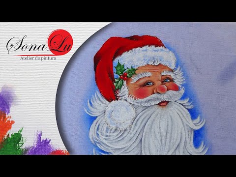 Como pintar: Papai Noel em Tecido: Aula de Natal