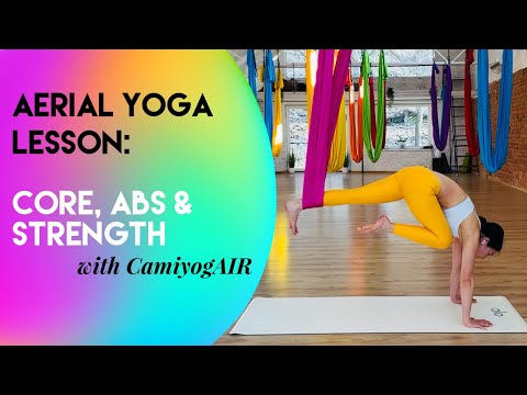 30 min Aerial Yoga - Core, Abs & Strength | Intermediate - Advanced Class | Oro Joga | CamiyogAIR