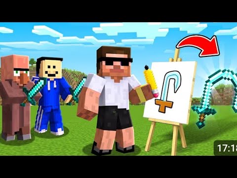 Speedrunner vs Hunter But Whatever You Draw, You Get! #minecraft #minecraftgameplay #gaming #games 