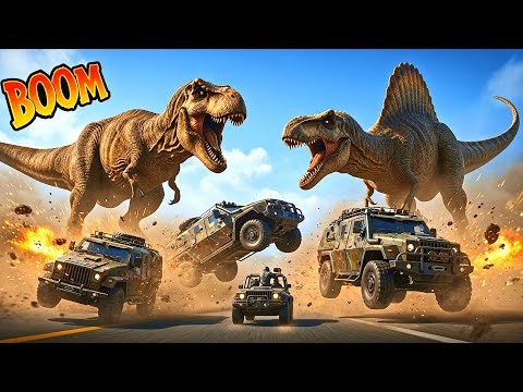 Dinosaur Race Gone Wrong - Total Car Carnage! | Jurassic World Evolution 2