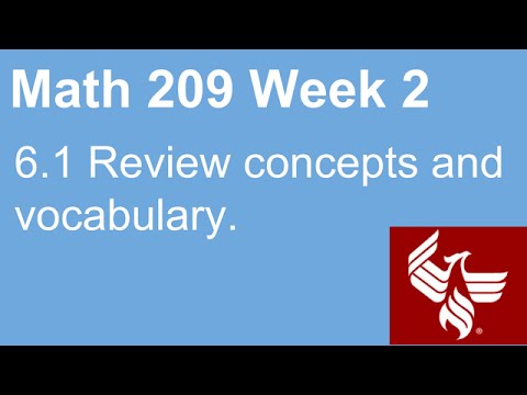 01 Math 209 Week 2 Section 6.1 Review concepts and vocabulary