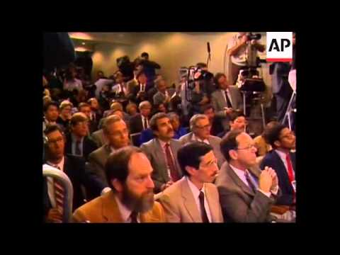 President Ronald Reagan announces that Soviet General Secretary Mikhail Gorbachev will visit Washing