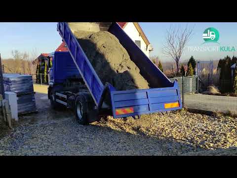Transport i rozładunek betonu półsuchego | wywrotka 10t | TRANSPORT KULA