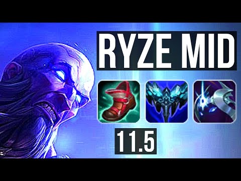RYZE vs SYNDRA (MID) | Rank 4 Ryze, 7/3/8 | KR Challenger | v11.5