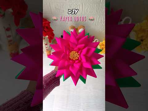 DIY lotus making with paper🪷 #shorts #diy #papercraft #paperflower #lotus #viralvideo #flowers