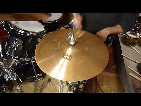 Paiste 2002 15" heavy "ROCK" black label hi hat cymbal pair, vintage