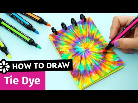 How to Draw Tie Dye | Easy DIY Notebook Cover | Sea Lemon ...