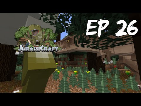 Unleashing Prehistoric Creatures in Minecraft JurassiCraft Ep 26: Lag and Building Trex Enclosure!