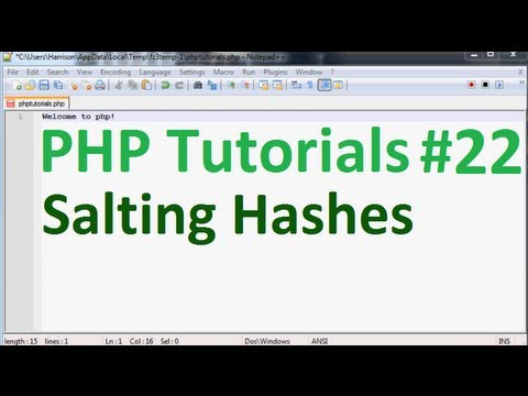 Basic PHP Programming Tutorial 22 Hashing part 2 salting